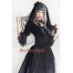 Surface Spell Gothic White Crystal Black Agate Chiffon Blouse